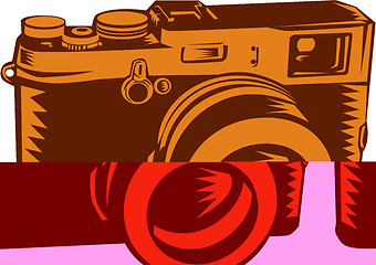 Image showing Camera 35mm Vintage Woodcut