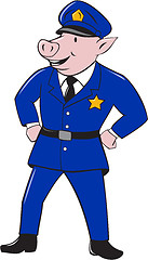 Image showing Policeman Pig Sheriff Cartoon