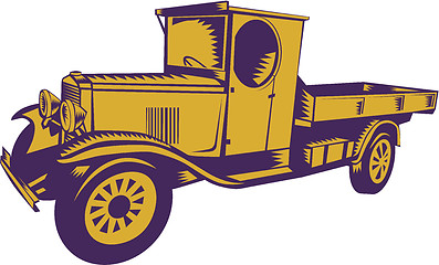 Image showing 1920s Pick-up Truck Woodcut