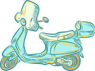 Image showing Vintage Scooter Etching