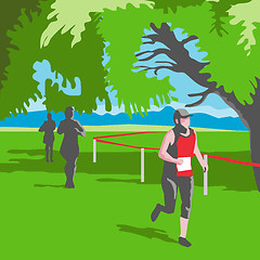 Image showing Marathon Runner Running WPA