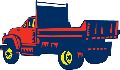 Image showing Flatbed Truck Woodcut