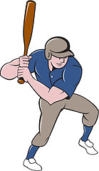 Image showing Baseball Player Batting Isolated Cartoon