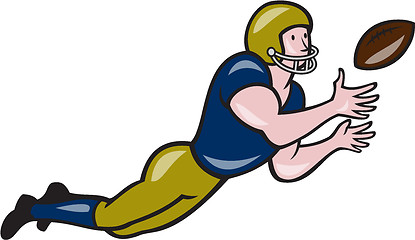 Image showing American Football Receiver Catching Ball Cartoon