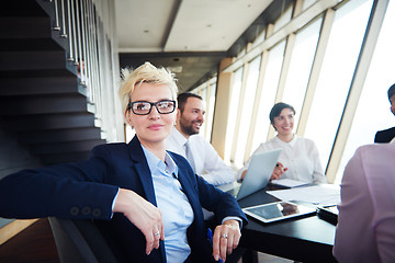 Image showing blonde business woman on meeting