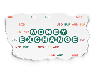 Image showing Banking concept: Money Exchange on Torn Paper background