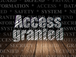 Image showing Safety concept: Access Granted in grunge dark room