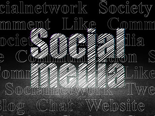 Image showing Social network concept: Social Media in grunge dark room