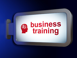 Image showing Learning concept: Business Training and Head With Finance Symbol on billboard background