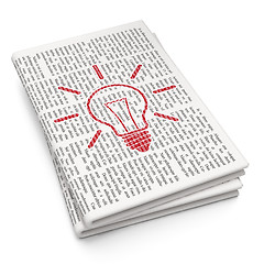 Image showing Business concept: Light Bulb on Newspaper background
