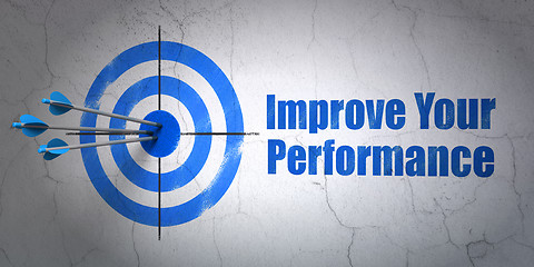 Image showing Studying concept: target and Improve Your Performance on wall background