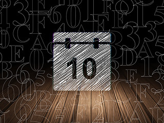 Image showing Time concept: Calendar in grunge dark room
