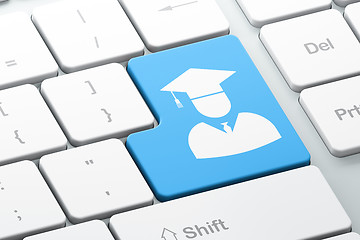 Image showing Learning concept: Student on computer keyboard background