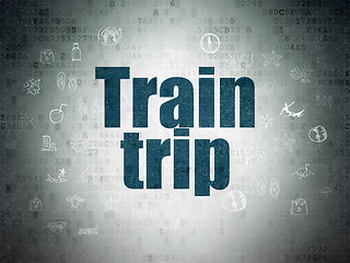 Image showing Tourism concept: Train Trip on Digital Paper background