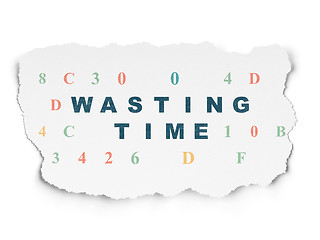 Image showing Time concept: Wasting Time on Torn Paper background