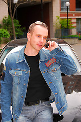 Image showing Man talking on cell phone