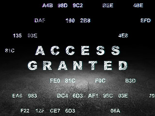 Image showing Protection concept: Access Granted in grunge dark room