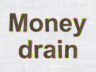 Image showing Money concept: Money Drain on fabric texture background