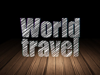 Image showing Travel concept: World Travel in grunge dark room