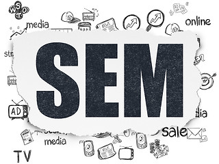 Image showing Marketing concept: SEM on Torn Paper background