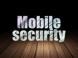 Image showing Safety concept: Mobile Security in grunge dark room