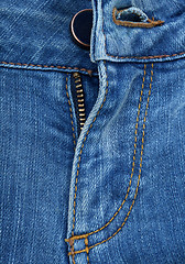 Image showing Closeup blue jeans
