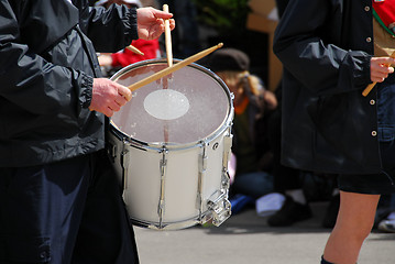 Image showing Marching band drums