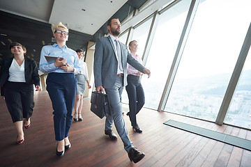 Image showing business people group walking