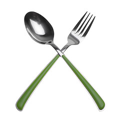 Image showing fork and spoon isolated on white