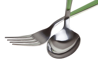 Image showing fork and spoon isolated on white