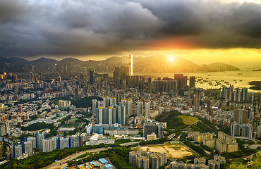 Image showing Hong Kong City Sunset