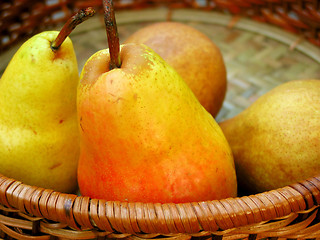 Image showing Pears in a basket