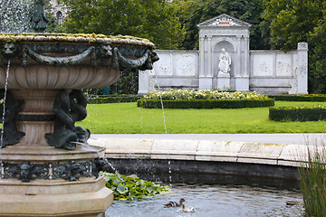 Image showing Volksgarten park and monument poet Franz Grillparzer