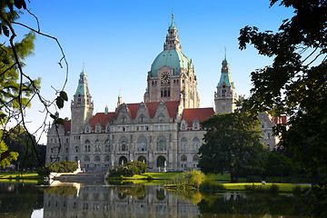 Image showing New Town Hall building (Rathaus) in Hannover Germany