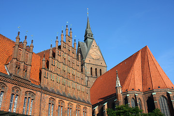 Image showing Market Church and Old Town Hall in Hannover, Germany