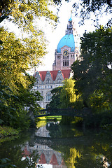 Image showing New Town Hall building (Rathaus) in Hannover Germany