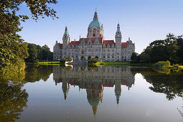 Image showing New Town Hall building (Rathaus) in Hannover Germany