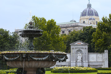 Image showing Volksgarten park and monument poet Franz Grillparzer