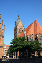 Image showing Market Church and Old Town Hall in Hannover, Germany