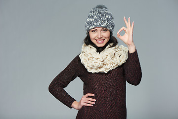 Image showing Christmas girl, winter concept.