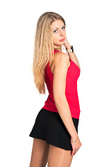 Image showing Beautiful alluring young woman in eportswear