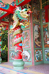 Image showing Colorful dragon statue 