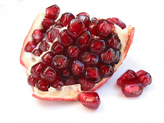 Image showing Pomegranate seeds on white