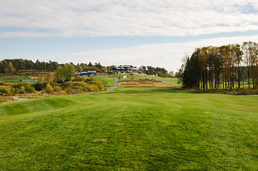 Image showing Golfcourse and clubhouse