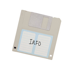 Image showing Floppy Disk - Tachnology from the past, isolated on white