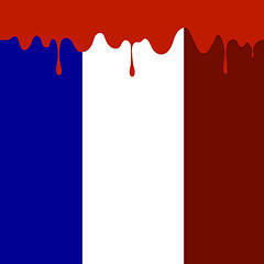 Image showing Flag of France and Blood Splatter. 