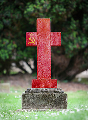 Image showing Very old gravestone in the cemetery