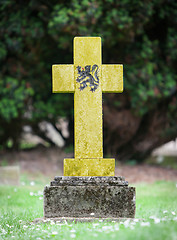 Image showing Very old gravestone in the cemetery