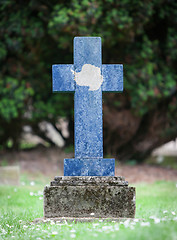 Image showing Very old gravestone in the cemetery