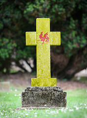 Image showing Very old gravestone in the cemetery